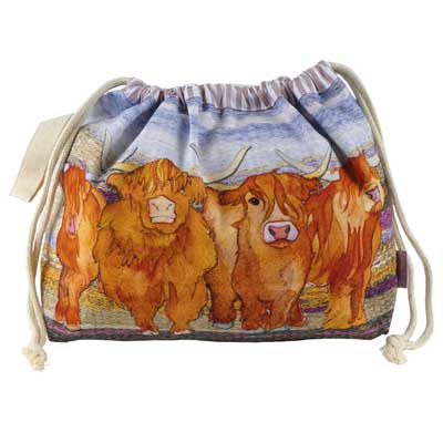 Highland Cows Drawstring Bag Draw25